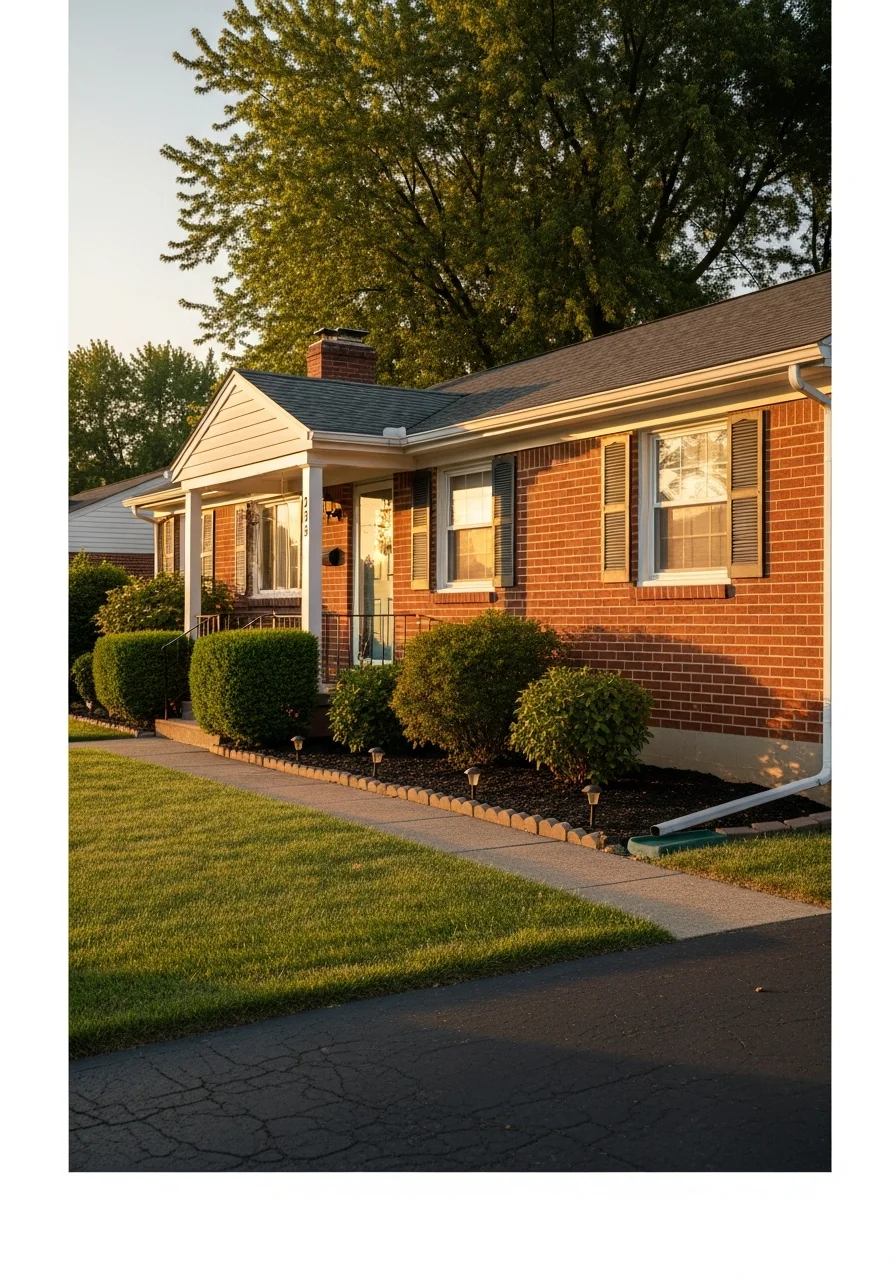 Typical Levittown home exterior showing classic mid-century design and residential setting.